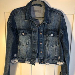 Bagatelle Crop Oversized Women Jean Jacket